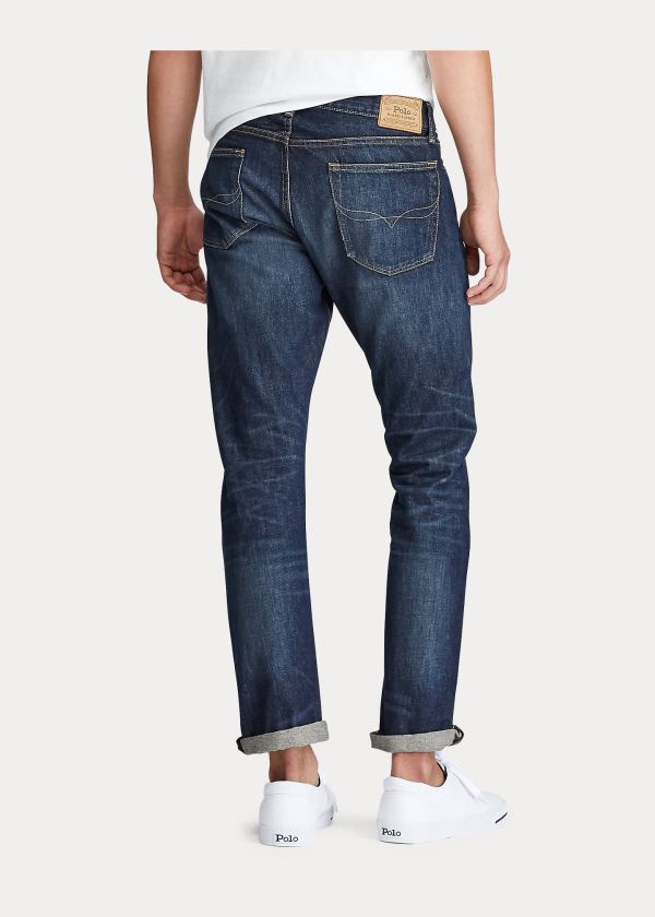 Jeansy Ralph Lauren Varick Slim Straight Jean Męskie Niebieskie Niebieskie | SHDV2597