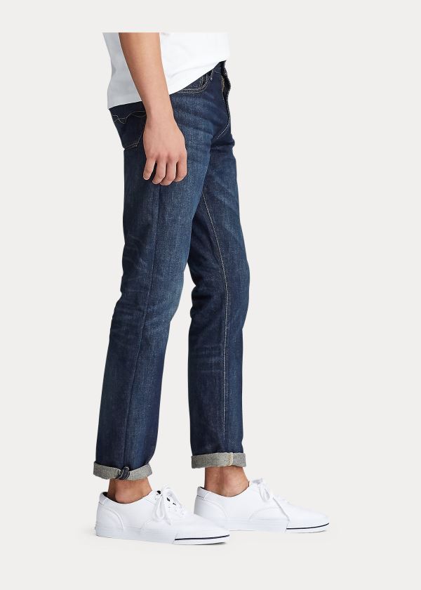 Jeansy Ralph Lauren Varick Slim Straight Jean Męskie Niebieskie Niebieskie | SHDV2597