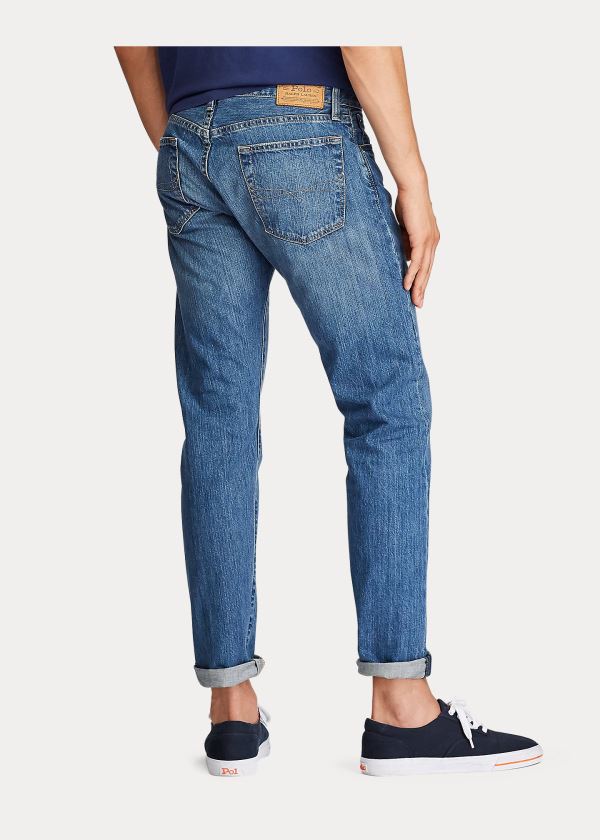 Jeansy Ralph Lauren Varick Slim Straight Jean Męskie Niebieskie Niebieskie | VTTZ6863