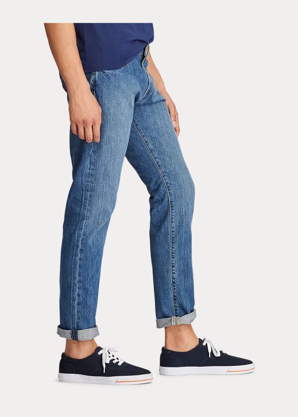 Jeansy Ralph Lauren Varick Slim Straight Jean Męskie Niebieskie Niebieskie | VTTZ6863