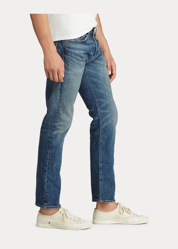 Jeansy Ralph Lauren Varick Slim Straight Jean Męskie Niebieskie Niebieskie | FNEH1976