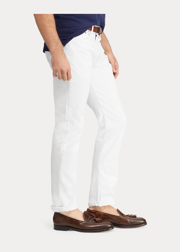 Jeansy Ralph Lauren Varick Slim Straight Jean Męskie Białe | MUNR6120