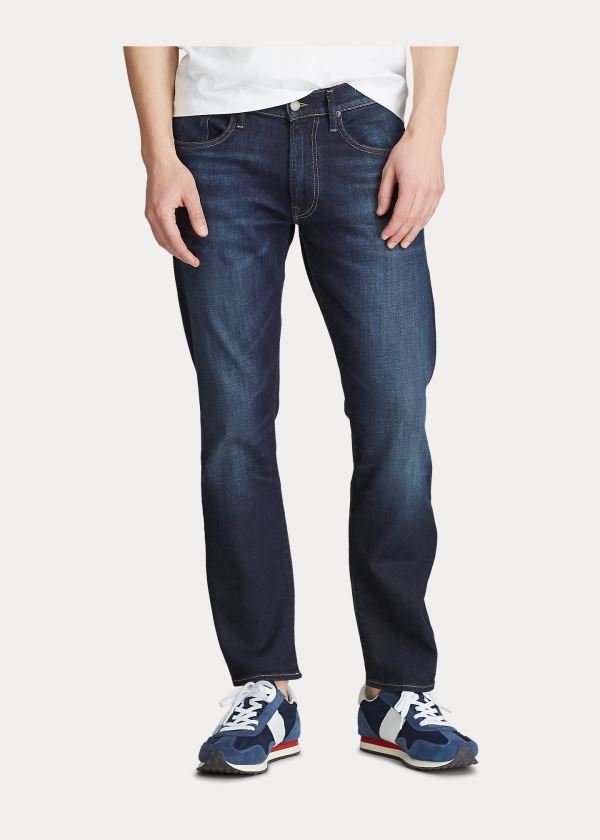 Jeansy Ralph Lauren Varick Slim Straight Jean Męskie Niebieskie Niebieskie | BSBJ8491