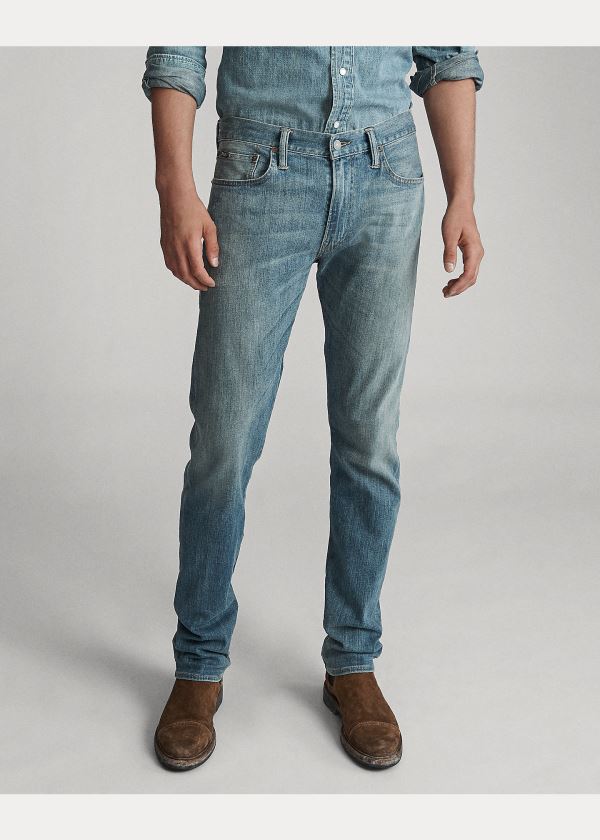 Jeansy Ralph Lauren Varick Slim Straight Jean Męskie Niebieskie Niebieskie | FJXV0578