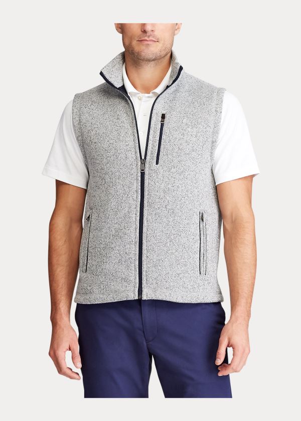 Kamizelka Ralph Lauren Fleece Mockneck Vest Męskie Głęboka Szare | BXLB3391