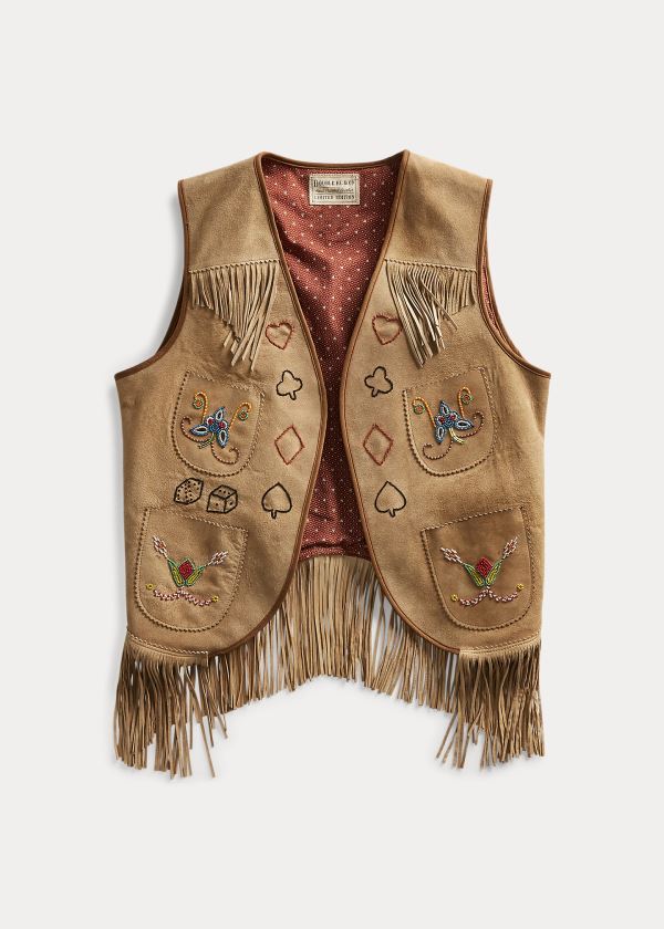 Kamizelka Ralph Lauren Limited-Edition Suede Vest Damskie Brązowe | GYKL9687