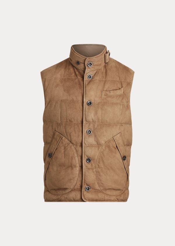 Kamizelka Ralph Lauren Mardell Reversible Vest Męskie Khaki | JPAW3276