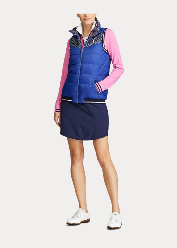 Kamizelka Ralph Lauren Reversible Down Golf Vest Damskie Królewski Niebieski Granatowe | FHJL9999