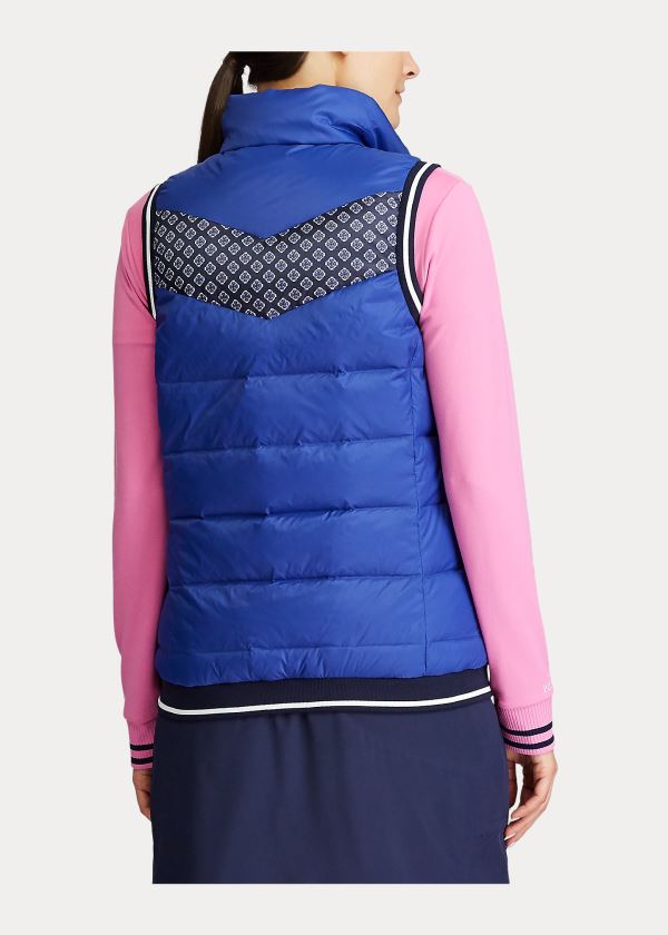 Kamizelka Ralph Lauren Reversible Down Golf Vest Damskie Królewski Niebieski Granatowe | FHJL9999