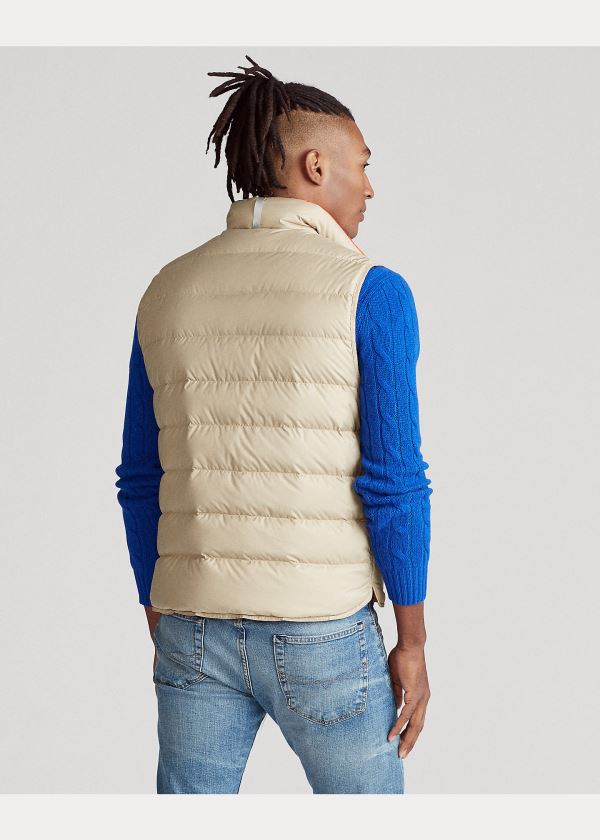 Kamizelka Ralph Lauren Reversible Down Vest Męskie Khaki Pomarańczowe | JXEL5401