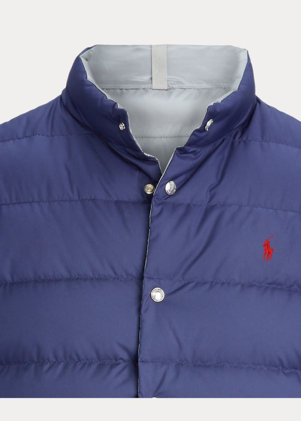 Kamizelka Ralph Lauren Reversible Down Vest Męskie Granatowe Srebrne | MODT8759