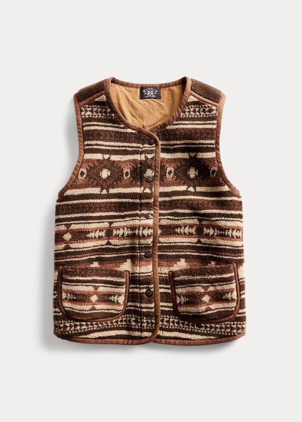 Kamizelka Ralph Lauren Southwestern Fleece Vest Damskie Czarne Kolorowe | EYLE9366