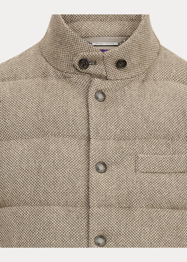 Kamizelka Ralph Lauren Whitwell Tweed Down Vest Męskie Brązowe | KUPS3602