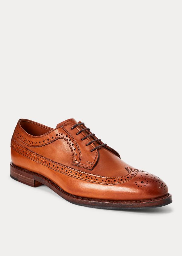 Końcówka Skrzydła Ralph Lauren Sanderson Burnished Wingtip Męskie Brązowe | JJSG6515