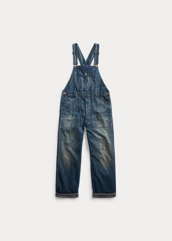 Kombinezony Długi Ralph Lauren Denim Overall Damskie Niebieskie Niebieskie | BNLO4501