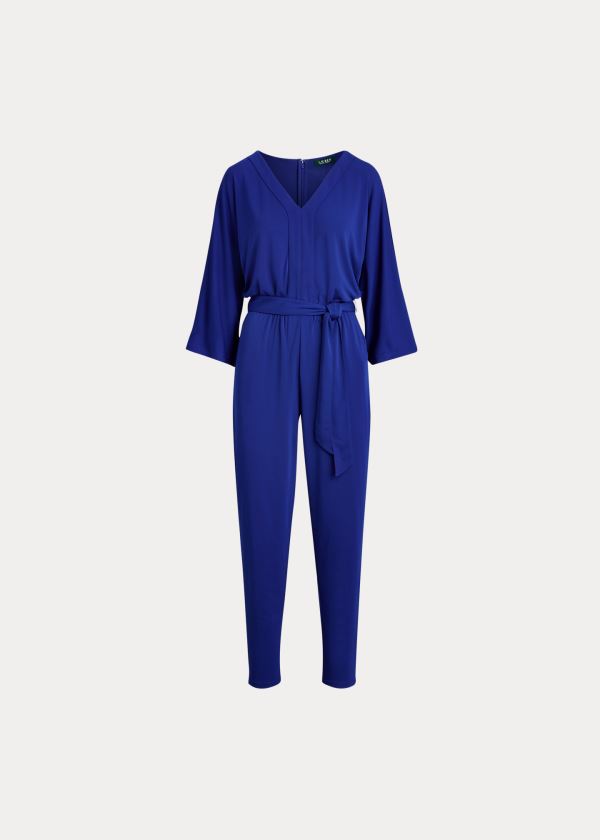 Kombinezony Długi Ralph Lauren Jersey Dolman-Sleeve Jumpsuit Damskie Królewski Niebieski Niebieskie | XIIJ0198