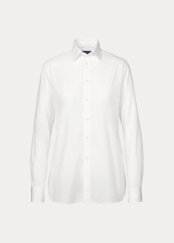 Koszule Ralph Lauren Adrien Boyfriend Shirt Damskie Białe | YXUU3592