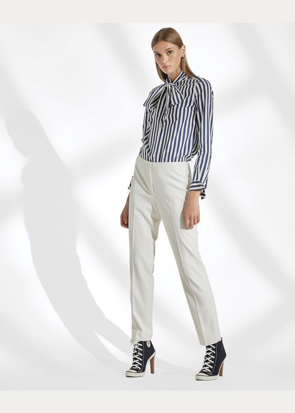 Koszule Ralph Lauren Alejandra Striped Shirt Damskie Granatowe Białe | MFHH0565