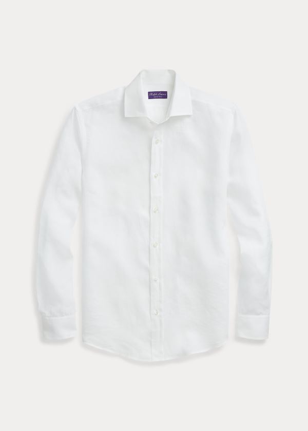 Koszule Ralph Lauren Aston Linen Sport Shirt Męskie Białe | RCLL7521