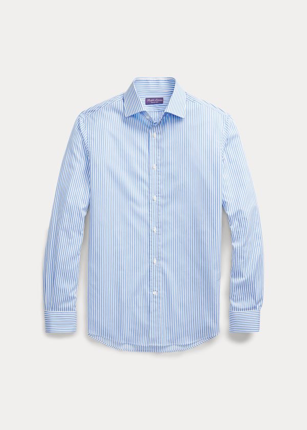 Koszule Ralph Lauren Bengal-Stripe Twill Shirt Męskie Niebieskie | JKSZ9818