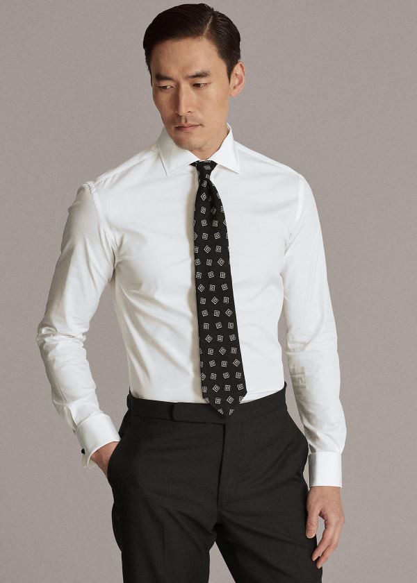 Koszule Ralph Lauren Bond Tailored Dress Shirt Męskie Białe | ZKIJ5886