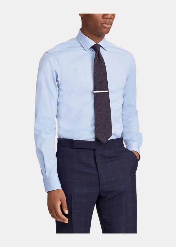 Koszule Ralph Lauren Bond Tailored End-on-End Shirt Męskie Głęboka Niebieskie | GSDA5676