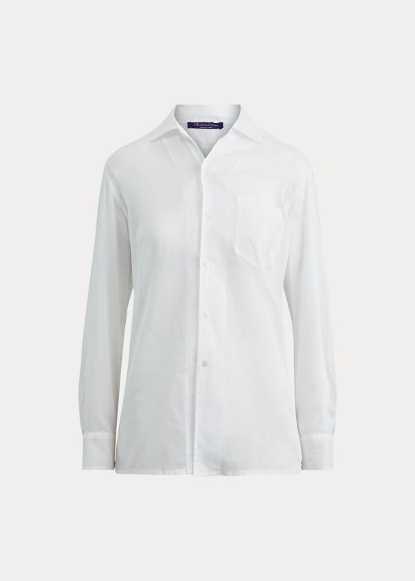 Koszule Ralph Lauren Capri Cotton Organdy Shirt Damskie Białe | XXYL2981