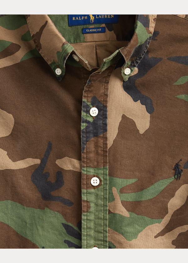 Koszule Ralph Lauren Classic Fit Camo Oxford Shirt Męskie Kolorowe | NMMD7485