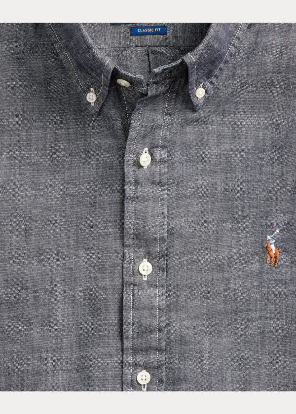 Koszule Ralph Lauren Classic Fit Chambray Shirt Męskie Głęboka Szare | KXHW6871