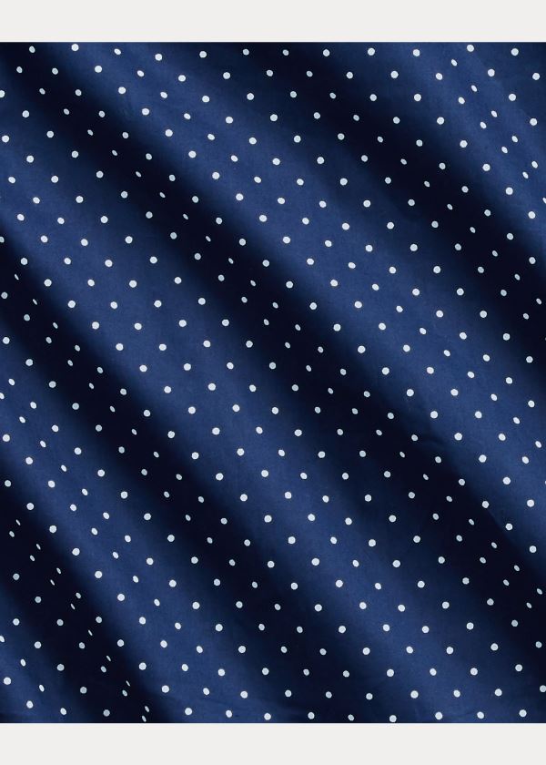 Koszule Ralph Lauren Classic Fit Dot Poplin Shirt Męskie Granatowe Białe | JZEZ4618