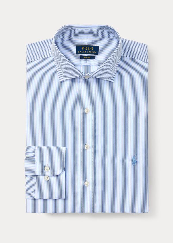 Koszule Ralph Lauren Classic Fit Easy-Care Shirt Męskie Białe Niebieskie | VQUM1321