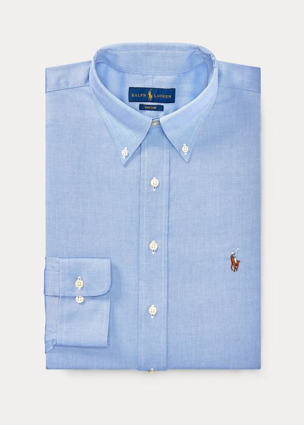 Koszule Ralph Lauren Classic Fit Easy-Care Shirt Męskie Niebieskie Białe | YNSF6188