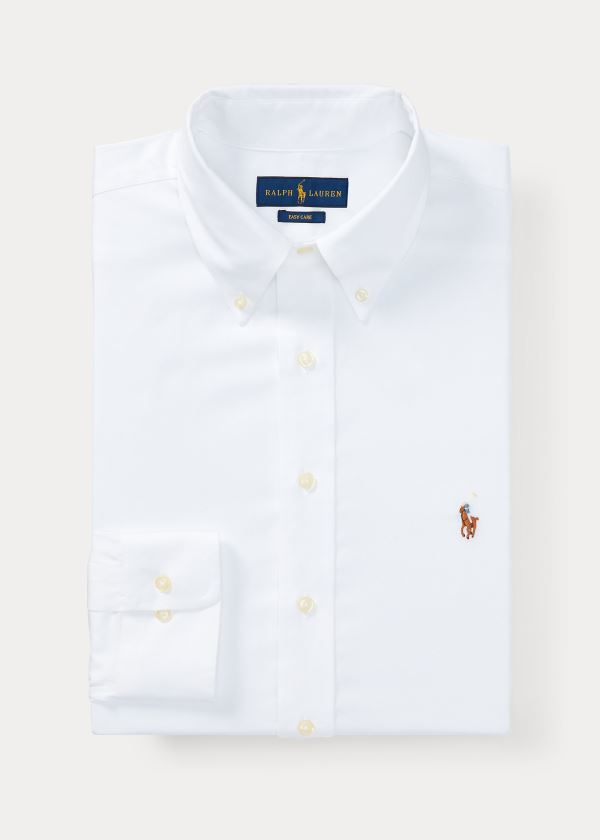 Koszule Ralph Lauren Classic Fit Easy-Care Shirt Męskie Białe | NALD9975