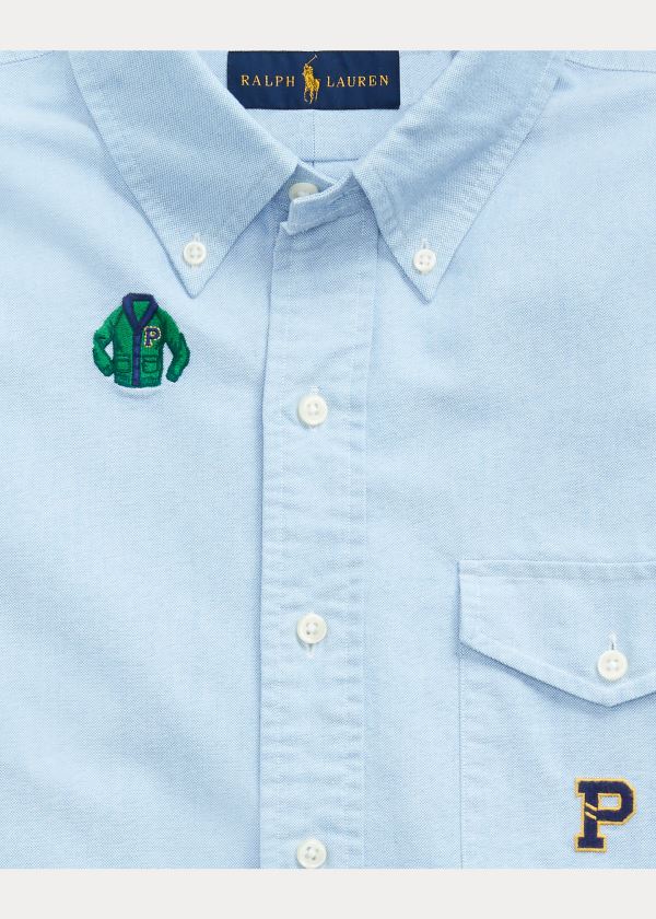 Koszule Ralph Lauren Classic Fit Embroidered Shirt Męskie Niebieskie | IHBX6973