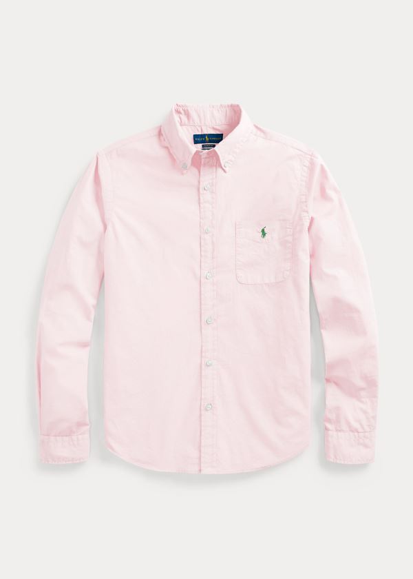 Koszule Ralph Lauren Classic Fit Garment-Dyed Shirt Męskie Różowe | JGKR8875