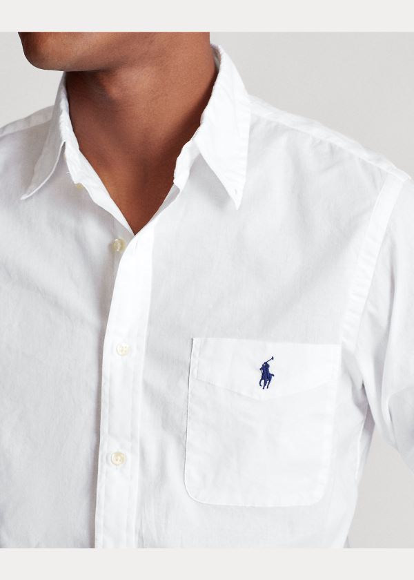 Koszule Ralph Lauren Classic Fit Garment-Dyed Shirt Męskie Białe | YISF3548