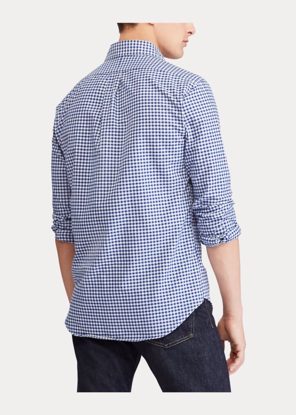 Koszule Ralph Lauren Classic Fit Gingham Shirt Męskie Niebieskie Białe | AVGG7148