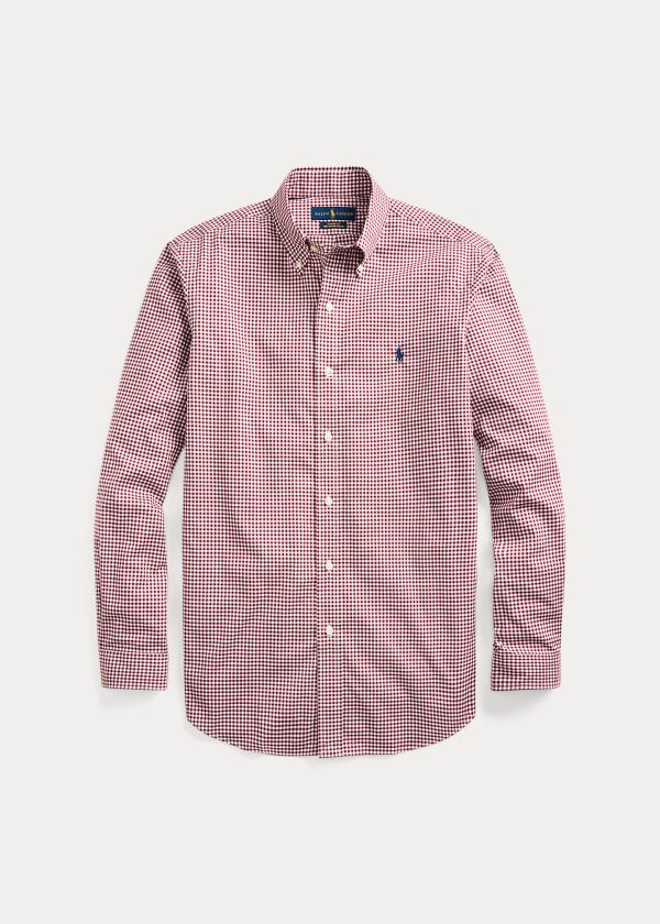 Koszule Ralph Lauren Classic Fit Gingham Shirt Męskie Bordowe Białe | FOIL2988