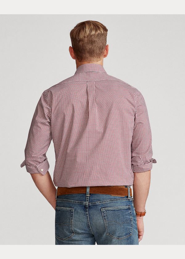 Koszule Ralph Lauren Classic Fit Gingham Shirt Męskie Bordowe Białe | FOIL2988