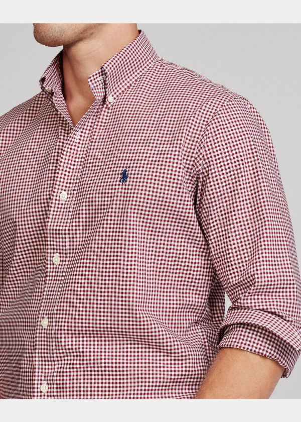 Koszule Ralph Lauren Classic Fit Gingham Shirt Męskie Bordowe Białe | FOIL2988