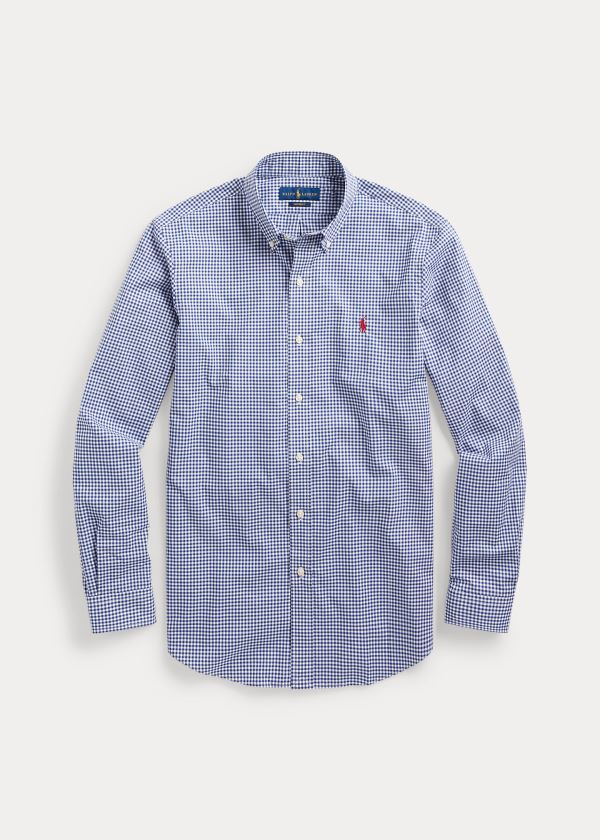 Koszule Ralph Lauren Classic Fit Gingham Shirt Męskie Granatowe Białe | ZMUP1238