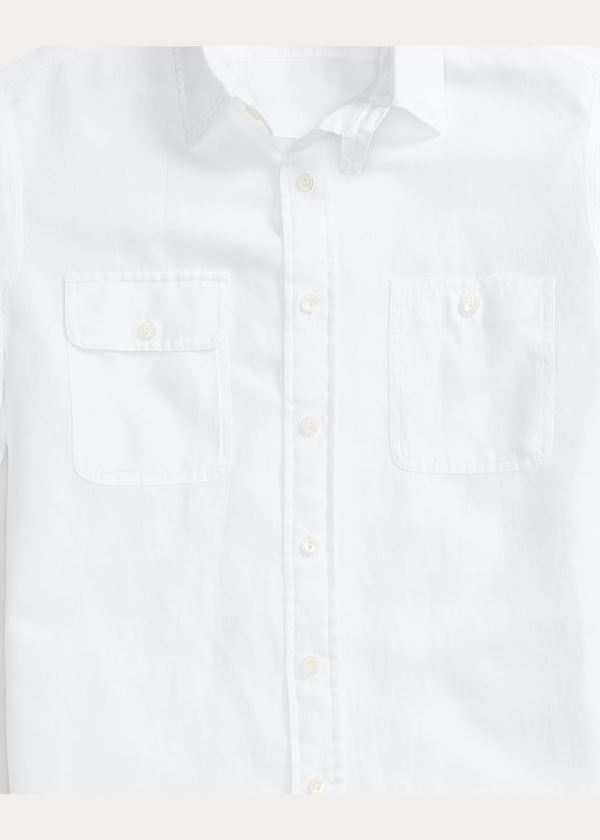 Koszule Ralph Lauren Classic Fit Herringbone Shirt Męskie Białe | OJWB4697