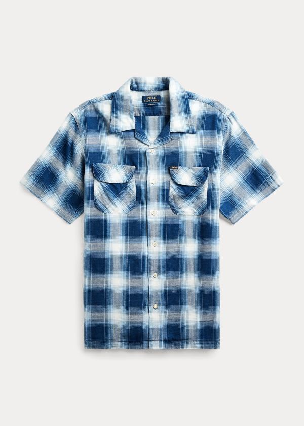 Koszule Ralph Lauren Classic Fit Indigo Plaid Shirt Męskie Głęboka Indygo | YDUK4636