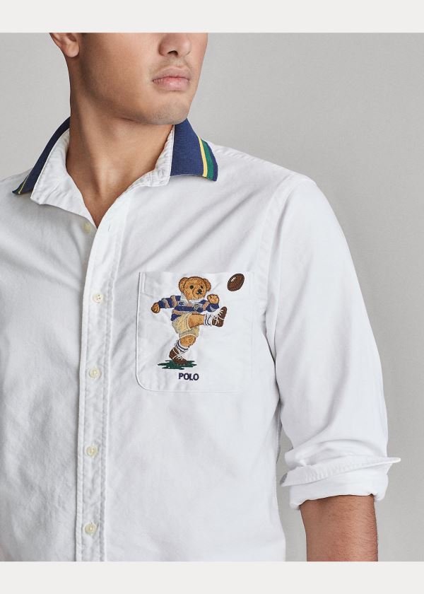 Koszule Ralph Lauren Classic Fit Kicker Bear Shirt Męskie Kolorowe | TJBL0838