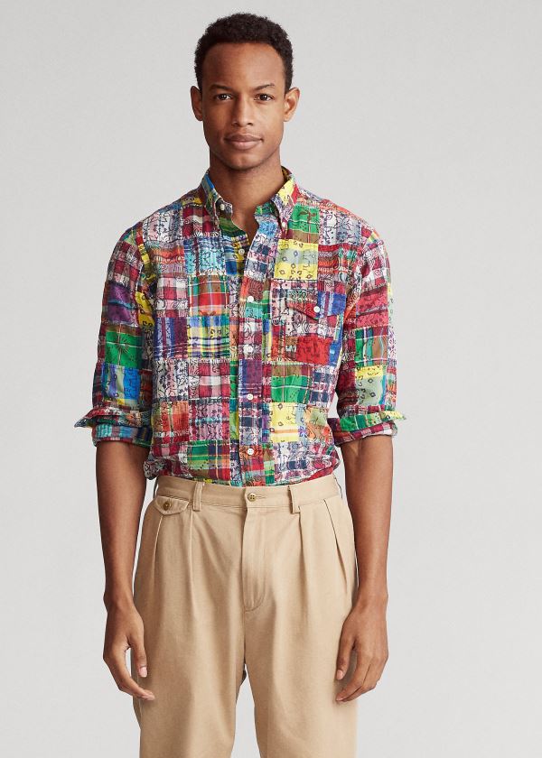 Koszule Ralph Lauren Classic Fit Madras Shirt Męskie Kolorowe | ESXX2590