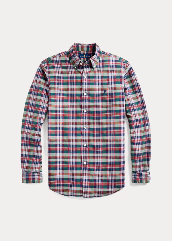 Koszule Ralph Lauren Classic Fit Madras Shirt Męskie Kolorowe | ZRKT9415