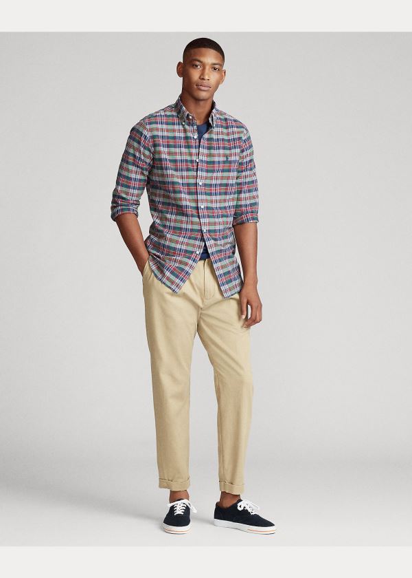 Koszule Ralph Lauren Classic Fit Madras Shirt Męskie Kolorowe | ZRKT9415