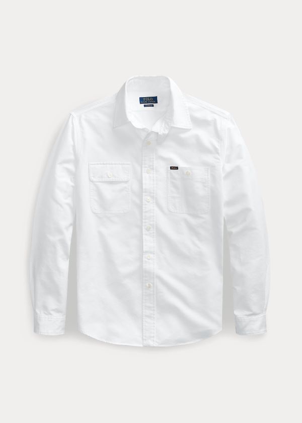 Koszule Ralph Lauren Classic Fit Oxford Workshirt Męskie Białe | OJHN0795