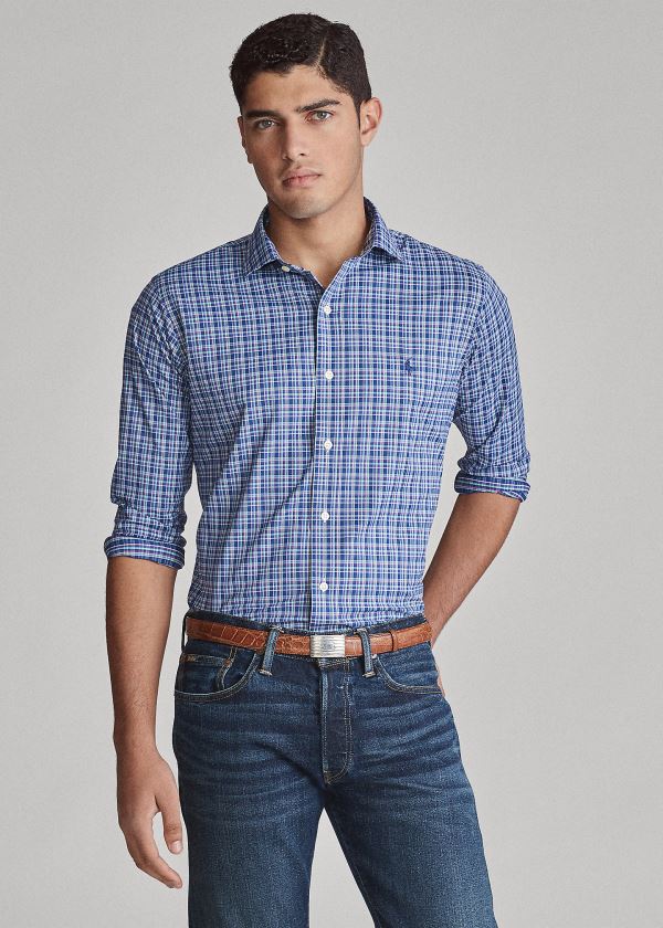 Koszule Ralph Lauren Classic Fit Performance Shirt Męskie Fioletowe Kolorowe | OEIG8991