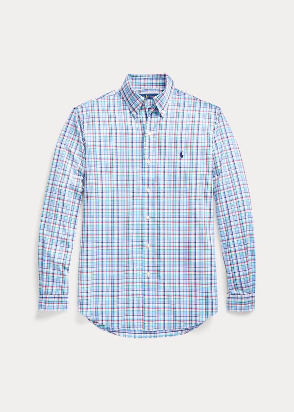 Koszule Ralph Lauren Classic Fit Performance Shirt Męskie Niebieskie Czerwone Kolorowe | JASL0871